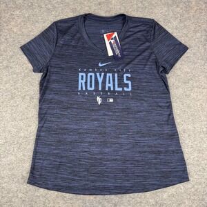 Nike Dri Fit Kansas City Royals T-Shirt Tee MLB Blue Womens Large L